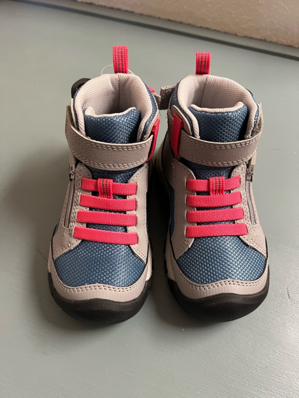 Kids High-Top Sneakers in Blue and Pink